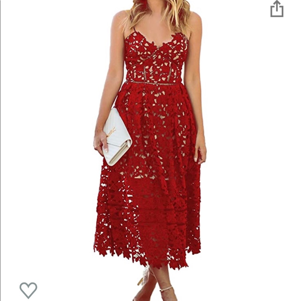 Women’s red midi dress